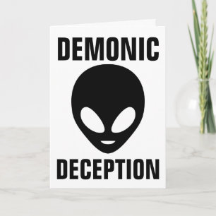 DEMONISCHE DECEPTIE ALIEN UFO-WENSKAARTEN KAART