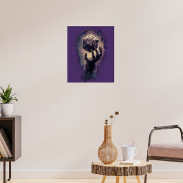 Demonische Hand Glanzende Kristal Fantasy Poster