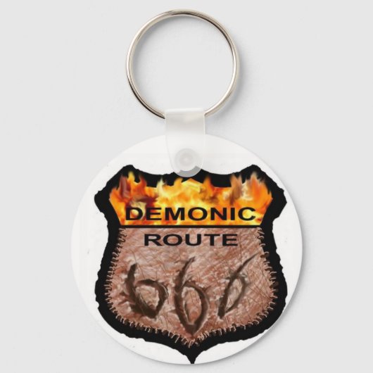 Demonische route 666 sleutelhanger (Voorkant)