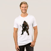Demonische Samurai Krijger Tri-Blend Shirt (Voorkant volledig)