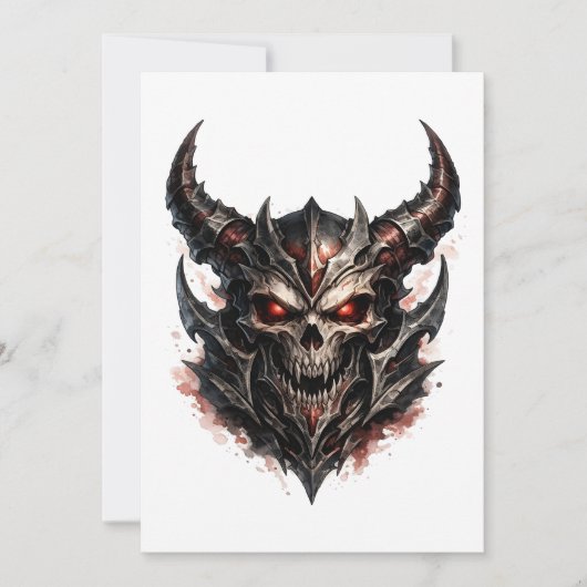 Demonische Schedel met Hoorns Kaart (Voorkant)