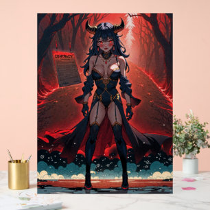 Demonische vrouw met contact op kruispunten, Anime Acryl Bord