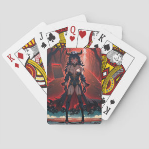 Demonische vrouw met contact op kruispunten, Anime Pokerkaarten