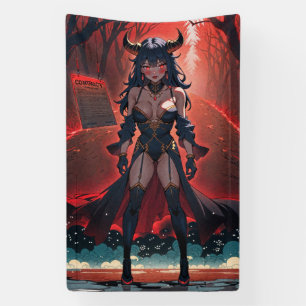 Demonische vrouw met contact op kruispunten, Anime Spandoek