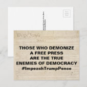 Demoniseer een echte vijand van de democratie briefkaart (Voorkant / Achterkant)