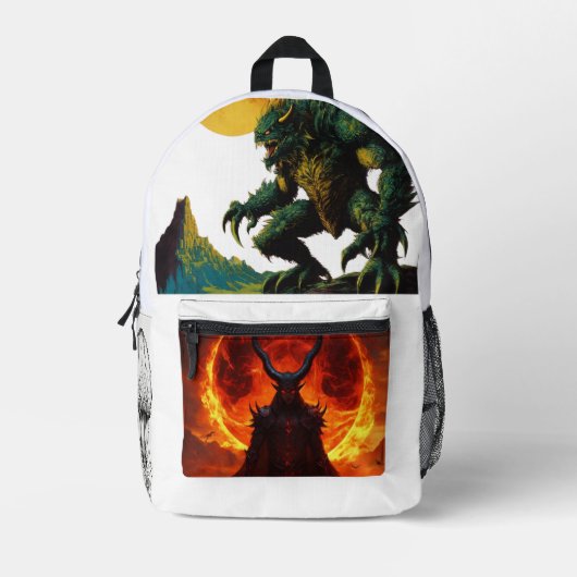 "Demonista verrukking: duivel geïnspireerd Mode ta Bedrukte Rugzak (Voorkant)