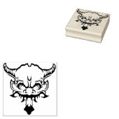 Demonkop met artiestenstempel voor hoorns rubberstempel (Gestempeld)
