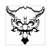 Demonkop met artiestenstempel voor hoorns rubberstempel (Afrduk)