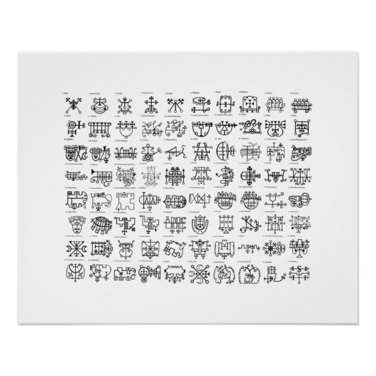 Demonology Magick Goetia Sigils Wall Witchcraft Perfect Poster (Voorkant)