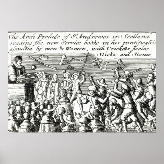 Demonstranten in Edinburgh, 1637 Poster (Voorkant)