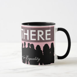 Demonstranten voor de gelijkheid van vrouwen en ma mok