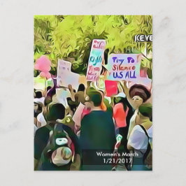 Demonstratie Briefkaart vrouwen maart