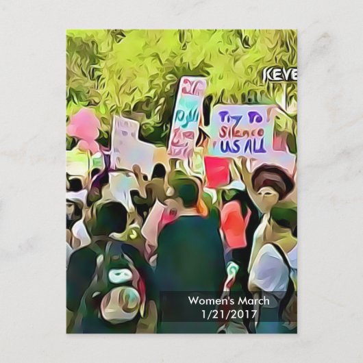 Demonstratie Briefkaart vrouwen maart (Voorkant)