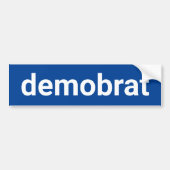 Demonstratie grappige minimalistische tekst democr bumpersticker (Voorkant)