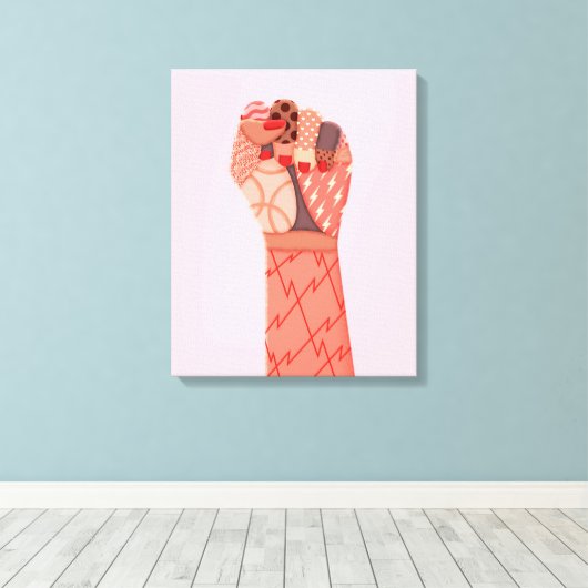 Demonstratie moderne kunst canvas afdruk (Insitu (Houten vloer))