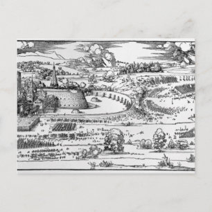 Demonstratie van defensieve maatregelen briefkaart