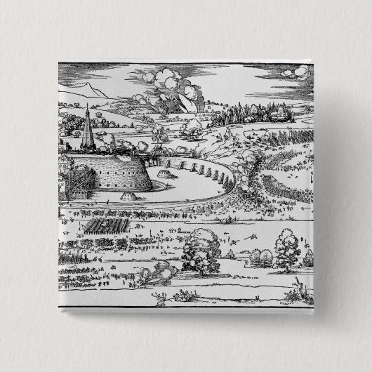 Demonstratie van defensieve maatregelen vierkante button 5,1 cm (Voorkant)