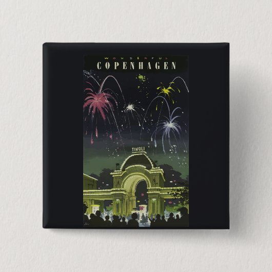  demonstratiereisposter Kopenhagen Vierkante Button 5,1 Cm (Voorkant)