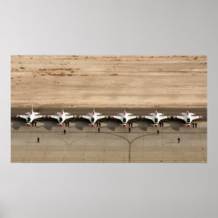 Demonstratieteam voor undervogelvlucht poster