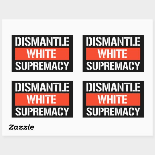 Demonteer witte suprematie rechthoekige Sticker (Vel)