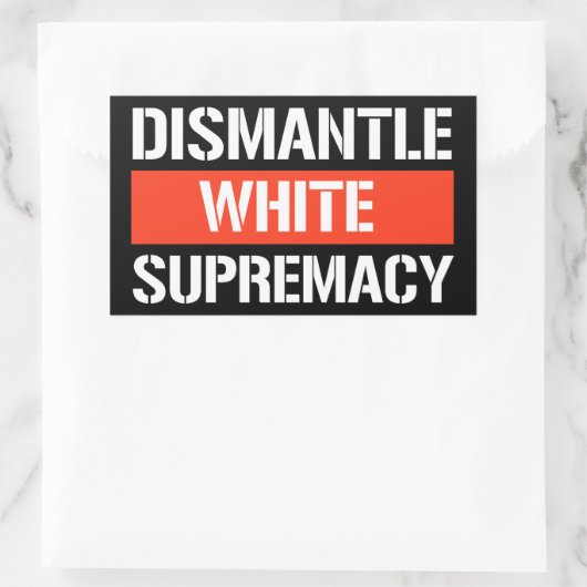 Demonteer witte suprematie rechthoekige Sticker (Tas)