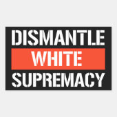 Demonteer witte suprematie rechthoekige Sticker (Voorkant)