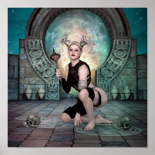 demonvrouw en dimensionale sterrenpoort. poster (Voorkant)