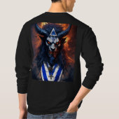 Demoon Israël met een Israëlische vlag T-shirt (Achterkant)