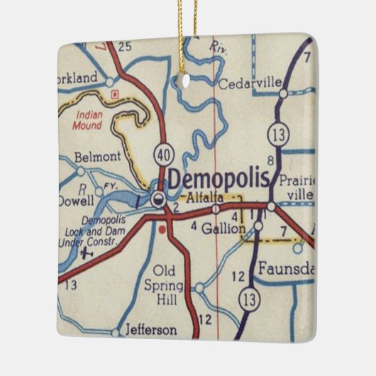 Demopolis AL  Map Keramisch Ornament (Links)