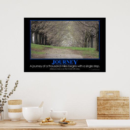 Demotivationeel: reis van 1000 mijl poster (Keuken)