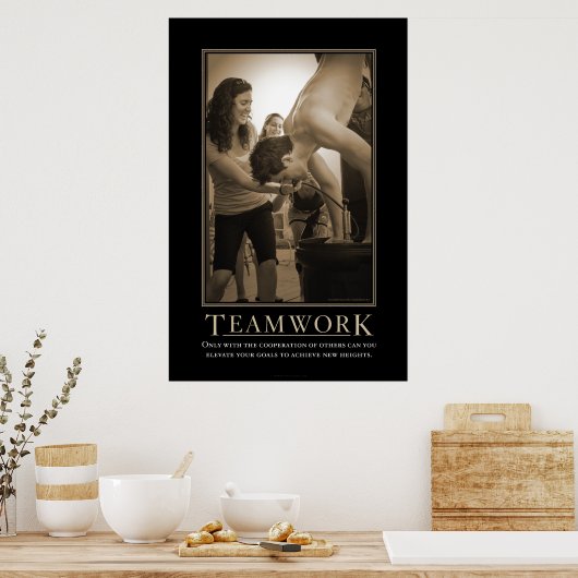 Demotivationele afdrukken in teamwerk poster (Keuken)