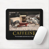 Demotivationele mousepad: cafeïne muismat (Met muis)