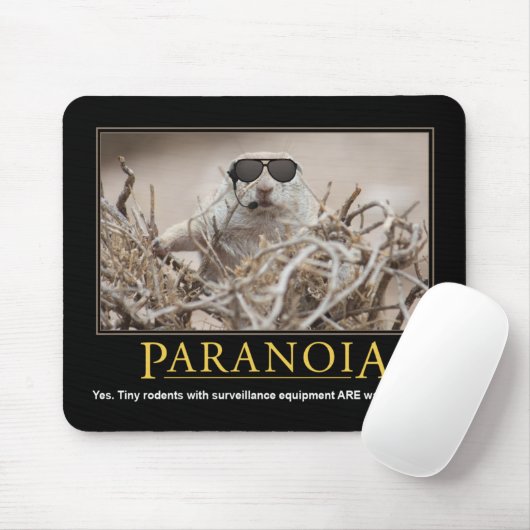 Demotivationele mousepad: Paranoia Muismat (Met muis)