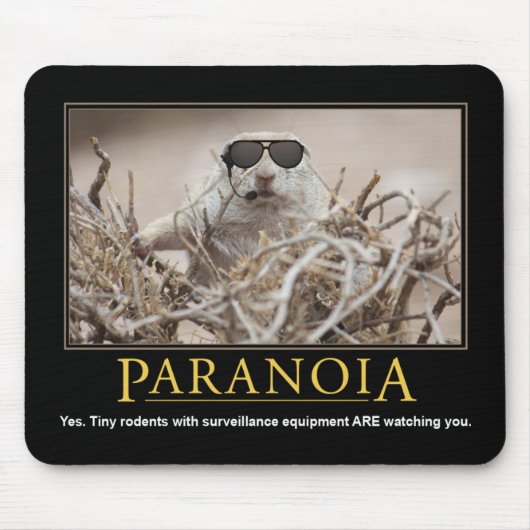 Demotivationele mousepad: Paranoia Muismat (Voorkant)
