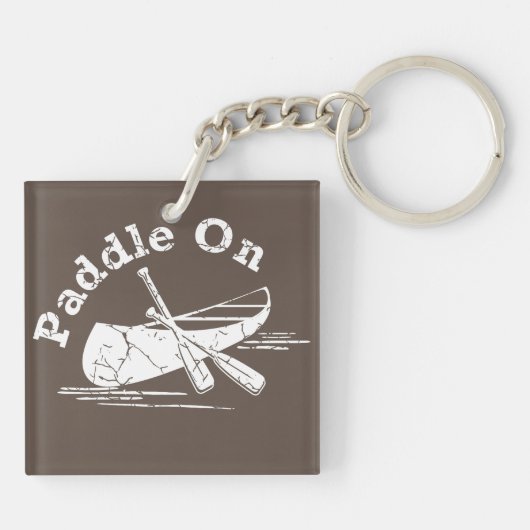 Dempel op design - vierkant (dubbelzijdig) sleutelhanger (Achterkant)