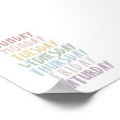 Dempen kleur dagen van de week poster (Hoek)