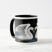 Dempen White Swan Mirror Afbeelding Dierfotografie Mok (Voorkant links)