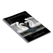 Dempen White Swan Mirror Afbeelding Dierfotografie Notitieboek (Rechterzijde)