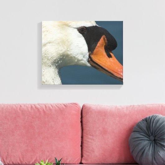Dempen zwaan - een fijne tekenafdrukken canvas afdruk (Insitu (Woonkamer))