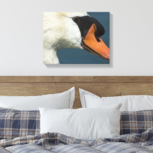 Dempen zwaan - een fijne tekenafdrukken canvas afdruk (Insitu (Slaapkamer))