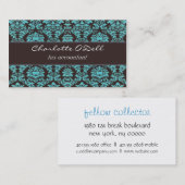 demper; blauw/ bruin visitekaartje (Voorkant / Achterkant)