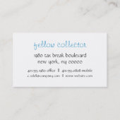 demper; blauw/ bruin visitekaartje (Achterkant)