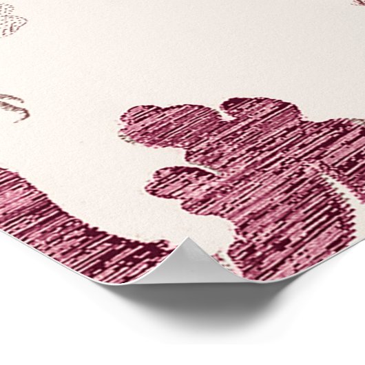 demperingspatroon met bloemen en  tapijt poster (Hoek)