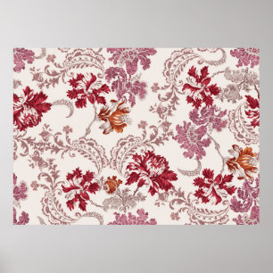 demperingspatroon met bloemen en tapijt poster