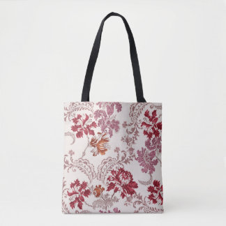 demperingspatroon met bloemen en  tapijt tote bag