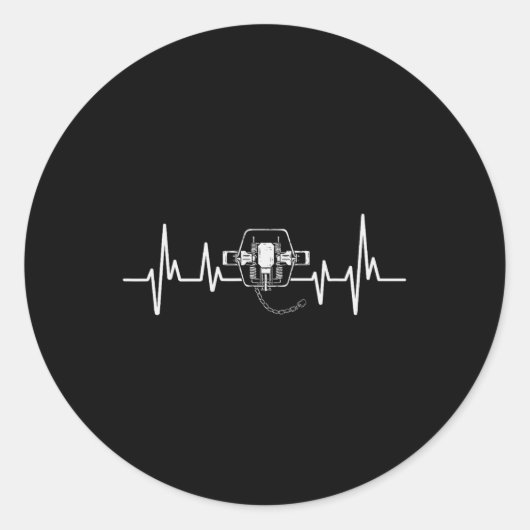 Demping van de jager van hartslag ronde sticker (Voorkant)