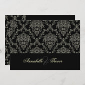 Demping van zwart/wit/crème, aangepast bruiloft kaart (Voorkant / Achterkant)