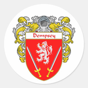 Dempsey Coat of Arms (Mantled) Ronde Sticker