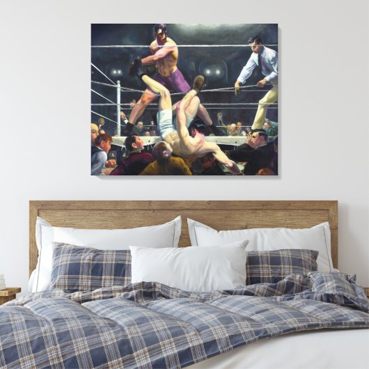 Dempsey en Firpo | George Bellows | Canvas Afdruk (Insitu (Slaapkamer))