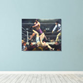 Dempsey en Firpo | George Bellows | Canvas Afdruk (Insitu (Houten vloer))